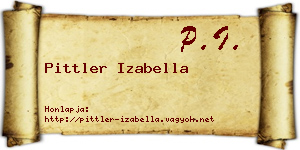 Pittler Izabella névjegykártya
